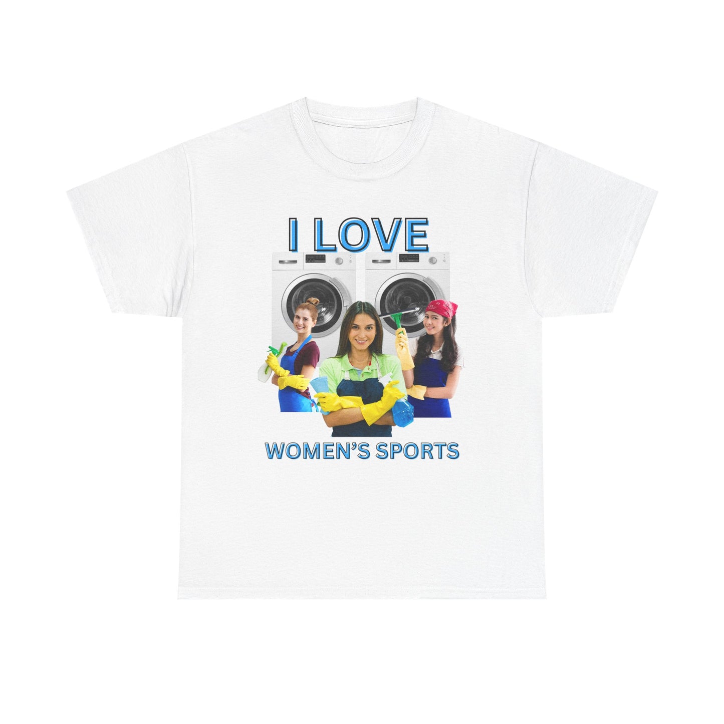 I Love Women's Sports Unisex Heavy Cotton Tee - Fun, Casual Apparel for Supporters of Women in Sports