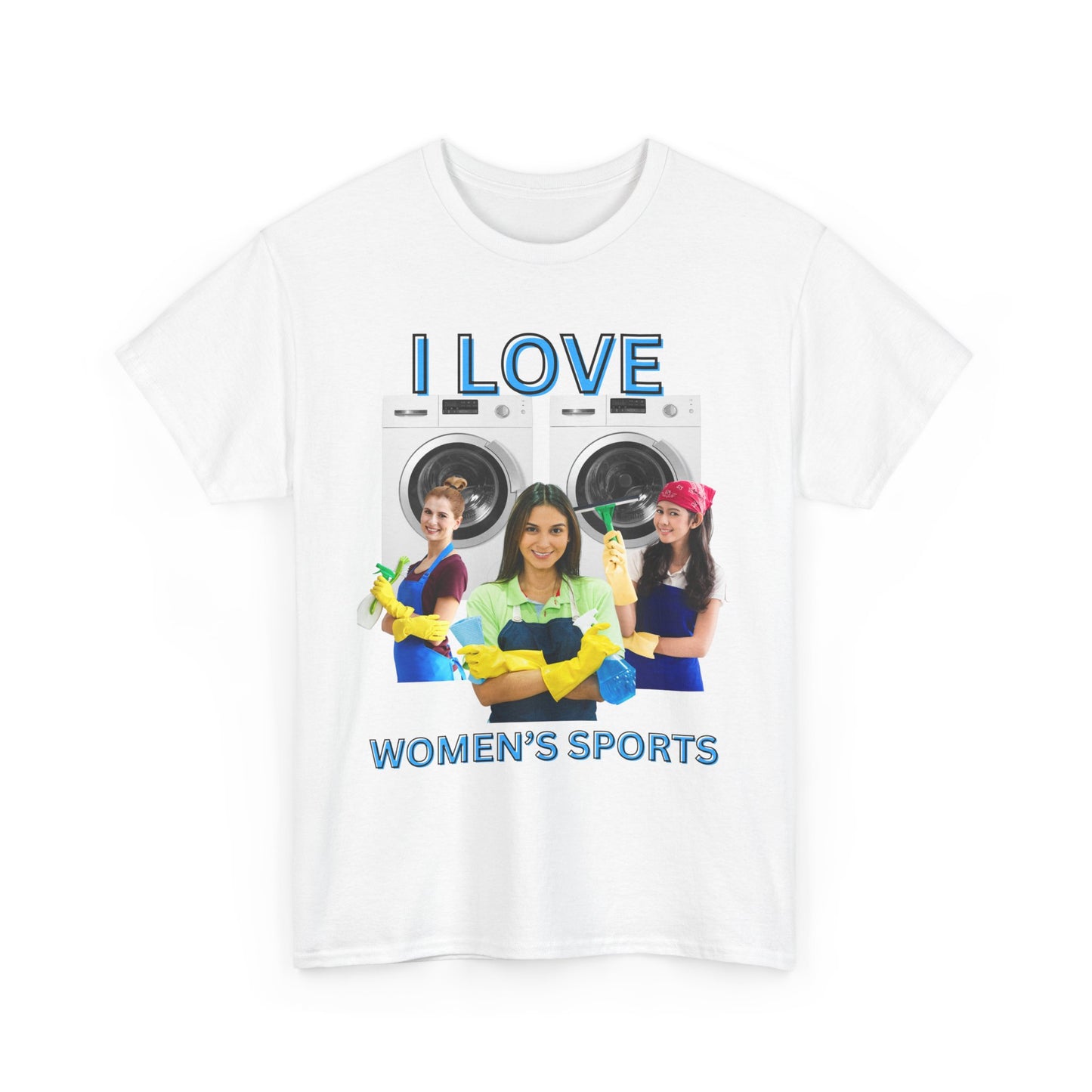 I Love Women's Sports Unisex Heavy Cotton Tee - Fun, Casual Apparel for Supporters of Women in Sports